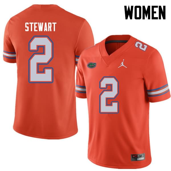 Women's NCAA Florida Gators Brad Stewart #2 Stitched Authentic Jordan Brand Orange College Football Jersey WDK7765TY